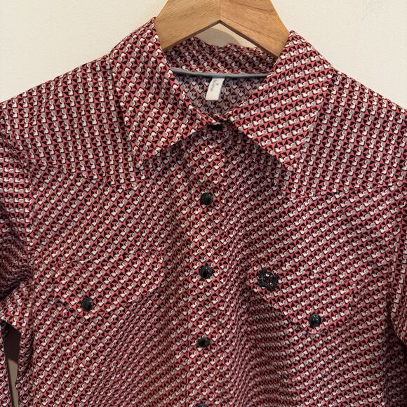 Cinch Shirt Women’s Medium Pink Button Down Snaps Western Rodeo Cowgirl Horse - Picture 2 of 13